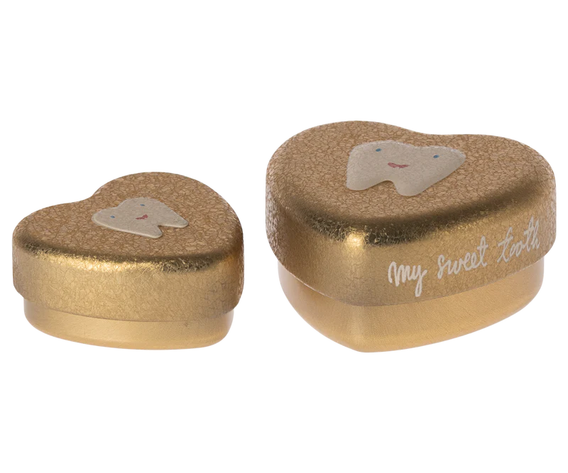 Tooth Box, Small 2 pcs - Gold
